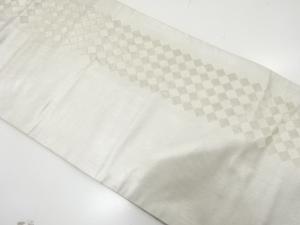 変わり市松模様織り出し　名古屋帯